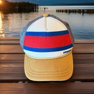 Vintage Patagonia Patriotic Red White Blue USA SnapBack Truckers Mesh Hat Cap
